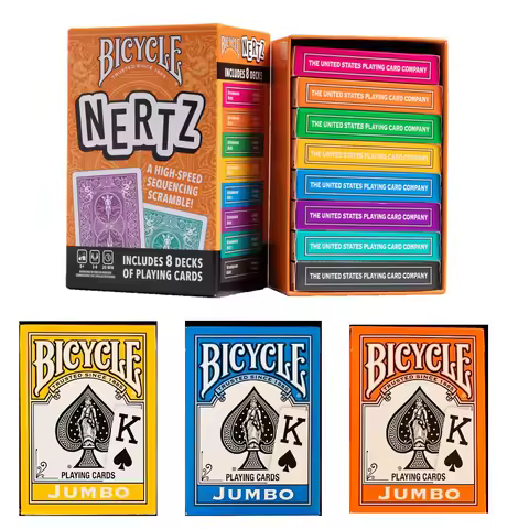 Bicycle Jumbo Index Nertz Playing Cards Large Print Poker Size Deck of Cards for Easy Reading Family