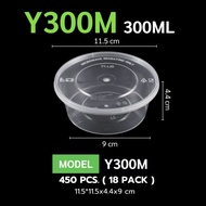 (ยกลัง 300-450 ชุด) ถ้วยพลาสติกใส่อาหาร พร้อมฝา สีใส เข้าไมโครเวฟได้ วัสดุ PP ทนทาน ปลอดภัย ถ้วยพร้อ