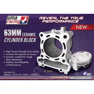 Uma Racing R15 V3 / NVX / Aerox / Nmax Block Kit set 63mm With Forged Piston / X Pro Piston