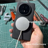 Magnetic Case for Honor Magic V5 / V3 Fold Luxury PU Leather Shockproof Hinge Cover Full-Body Protec