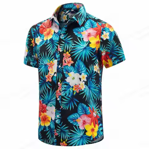 Floral Hawaiian Shirt Tropic Leaf 3d Printed Shirts Men Women Fashion Oversized Blouse Men's Vocatio