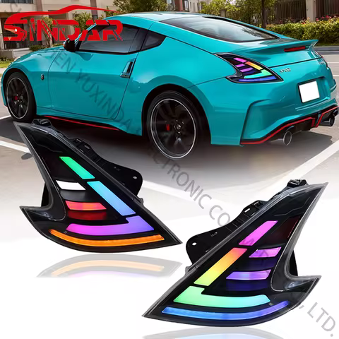 SINDAR 2Pcs LED RGB 370z tail lights Compatible Brake Light 2009-2021 For Nissan 370Z