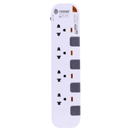Toshino รางปลั๊กไฟ 4 ช่อง 4 สวิตซ์ ยาว 10 เมตร สีขาว-เทา รุ่น P4310-10M WG