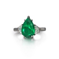 Platinum, 2.52ct Colombian Emerald and Diamond Ring