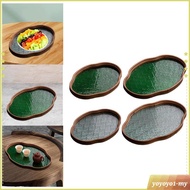 [YoyoyocfMY] Begonia Flower Glass Tray Desk Tray for Dining Room Guest Room Entertaining