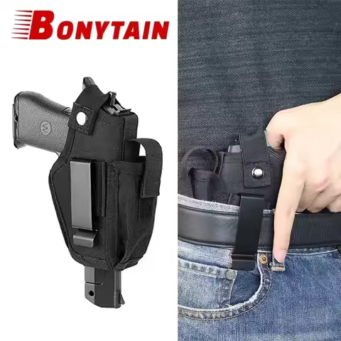 Tactical Gun Holster with Bullet Clip Pouches Concealed Holsters Belt IWB OWB Airsoft Pistol Bag for
