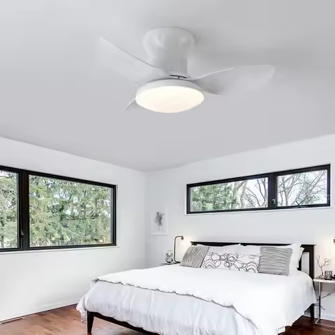 25inch Smart Bedroom LED Ceiling Fans Lights with Remote Control 6 Speeds Wind 3 Blades Dimmable Ind