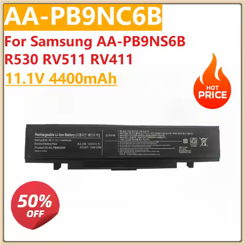 Laptop Battery 11.1V 4400mAh AA-PB9NC6B for Samsung AA-PB9NS6B R530 RV511 RV411 RV508 R528 R580 R540