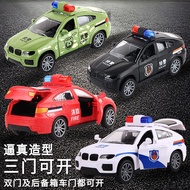 Bmw Police Car Toy Children's Inertia Car Three-Door Toy Car Boy Racing Fire Truck Gift Car Model