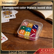 Box set of 9 14mm transparent 9 dice dice dice dice dice throw sieve mathematics toys