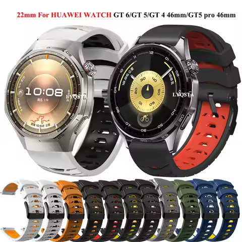 22mm Silicone Watchband For Huawei Watch GT6/GT 5 GT6 Pro 46mm Bracelet Sport Strap Huawei Watch GT