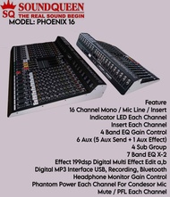 MIXER SOUNDQUEEN PHOENIX 16 ORIGINAL 16 CHANEL GARANSI RESMI SQ