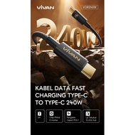 FASTEST 240WATT DATA CABLE TYPE C TO TYPE C VIVAN VOR 240W PREMIUM 120CM FOR iphone IPAD SAMSUNG D L