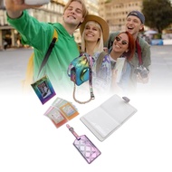 snowth Protective Case Square Plaid Embroidery Thread PU Leather Bag with Photo Album Frame Boarding