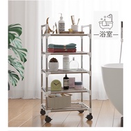 3/4/5-Tiers Multifunctional Kitchen Rack With Wheels For Pots Pans Seasoning Spices Kitchen Appliances
