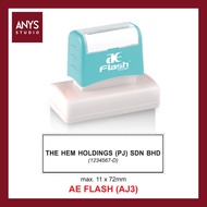 AE Flash (AJ3) Pre-Inked Custom Made (Black, Blue, Red, Green, Pink, Purple Ink)