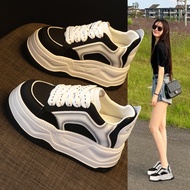 80065-1 Thick-Soled Inner Heightening Platform Retro All-Match White Shoes Women 2026 Spring New Sty