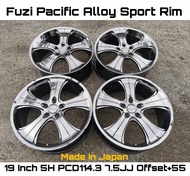 Fuzi Pacific Alloy Sport Rim 19 Inch 5H Pcd114.3 7.5JJ Offset+55 For Estima Alphard Vellfire Mark X Crown Stream Odyssey