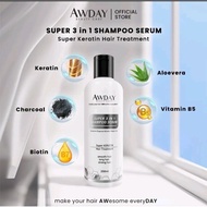 AWDAY Super 3in1 Shampoo 250ml Super Keratin Shampoo Charchoal Shampoo
