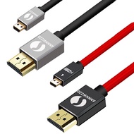 Micro HDMI to HDMI Cable compatible with HDMI 2.0， 1.4a (Ultra HD 4K 3D Full HD 1080p， HDR， ARC， Hig