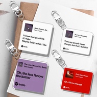 GANTUNGAN Tame Impala Keychain Spotify Lyrics | Spotify Tame Impala UV Printed Lyrics Keychain 2 Sid