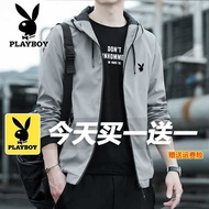 jaket lelaki Playboy Youth plus jaket lelaki musim bunga dan musim luruh Korea jaket bertudung kasua