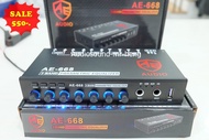 ปรีไม พร้อมปรับเสียง AE-668SUB บลูทูด/USB/SD รองรับ 2Mic ตัวเดี่ยวจบ ปรับเสียงได้ ครบ มีวอลุมซับ พร้อมปลั๊กหลัง ของใหม่