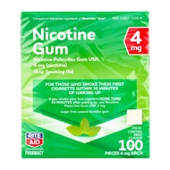 Rite Aid Nicotine Gum, Cool Mint Flavor, 4 mg - 100 Count | Quit Smoking Aid | Nicotine Replacement 