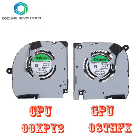 Laptop CPU GPU Cooling Fan MG80081V1-C010-S9A MG75080V1-C010-S9A 4Pin for DELL G7 15 7500 2020 08THF