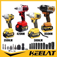 KEELAT 350/380/420/850N.M  Electric Cordless Impact Wrench Heavy Duty Brushless High Power Driver Ra