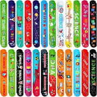 Marsui 48 Pcs Science Slap Bracelets Bulk Snap Bracelets for Science Party Favors Prizes Gifts Decor