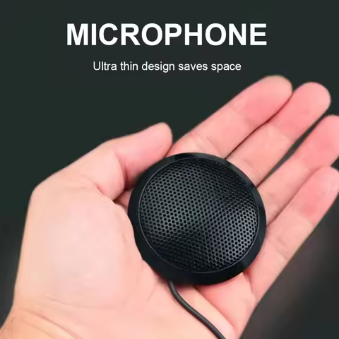 USB/3.5mm Conference Microphone Plug&Play 360° Omnidirectional Condenser Mic Desktop Computer Mic fo