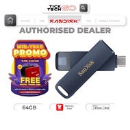 SANDISK Phone Drive USB Flash Drive for iPhone Lightning & Type-C [SDIXD0N] (64GB/ 128GB/ 256GB) OTG