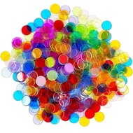 100pcs Clear Bingo Chips Mixed Color Chips Bingo Board Card Game Counting Math Game Accessories