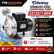 TIDEWAY SS120/1.8T  1.8kW (3phase )Stainless steel Centrifugal Pump (1 1/4'' x1" )