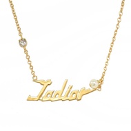 Christian Dior Jadior 英字LOGO水鑽珍飾項鍊.金