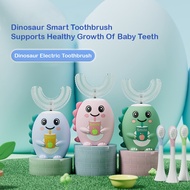 Dinosaur Kids Electric Toothbrush with U-Shaped Head - 20,000/min High-Frequency Motor, 5 Modes, 60s