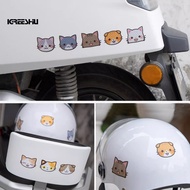 Motorcycle Helmet Decals Car Reflective Stickers 10pcs Waterproof Cartoon Cat Reflective Stickers for Motorcycle Helmet Night Warning Decals