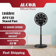 UNIDEN AF5120 Stand Fan with 12 Speeds, 3D Oscillating, 12" Blade Size, 25W, & Adjustable Weight