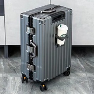 (SG Shop)#FJ21001 Aluminium Frame Lightweight Luggage, Hardshell, 360° Wheels, Cup Holder, 20"/24"/2