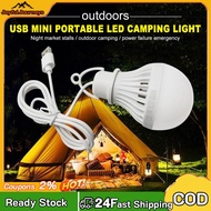 Portable USB Light Bulb LED Camping Light Bulb Hanging Cord Tent Light