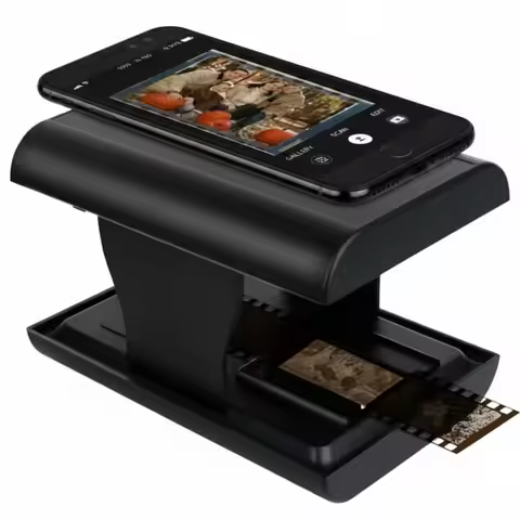 Mobile Film Scanner - Business Card Scanner - 35Mm Folding Slide And Film Scanner, Supports Black An