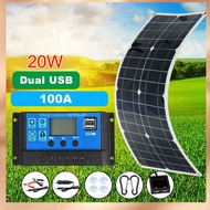 [COD][Hot Sale]  300W Solar Panel Kit Portable Power RV Monocrystalline Boat Flexible Battery 12V，so