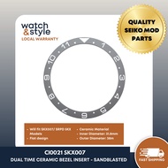 CI0021 SKX007/SRPD Dual Time Ceramic Bezel Insert - Sandblasted