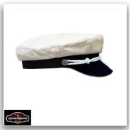 Original Fiddler Hat Fisherman Hat - Sailor Hat - Sailor Cap - Cotton Twill White Pet Hat Topi Lelak