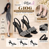 Women's High Heel Sandals Square Toe 5-7-9cm Bling Stone Straps, Women's Party Sandals VINA STORE - 