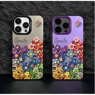 Smiling face flower Csing HP Silver Color Mtte Premium Silver nti Jtuh Hrd Cse For Vivo Y17S V40 Lit