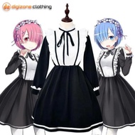 Anime Cosplay Clothes Re Zero Ram Rem Maid