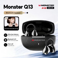 Monster earphone Q13 earbud bass high quality ear clip earphone gaming  Bluetooth 6.0 with mic