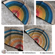 ♞,♘Rainbow Abaca Half Carpet - Handmade - Natural Material